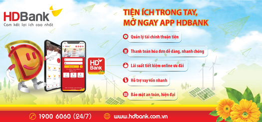 Thanh toán qua ứng dụng Ngân hàng số HDBank