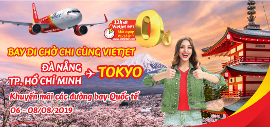 Vietjet khuyến mãi vé 0 đồng đi Nhật 1 Vietjet khuyến mãi vé 0 đồng đi quốc tế