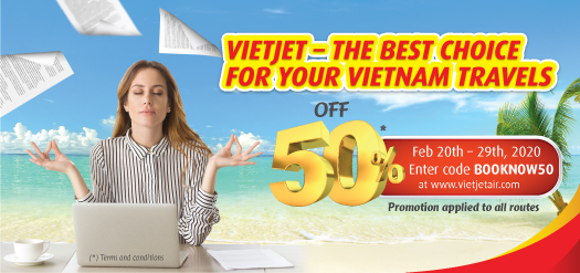 Vietjet 50% Discount Offer